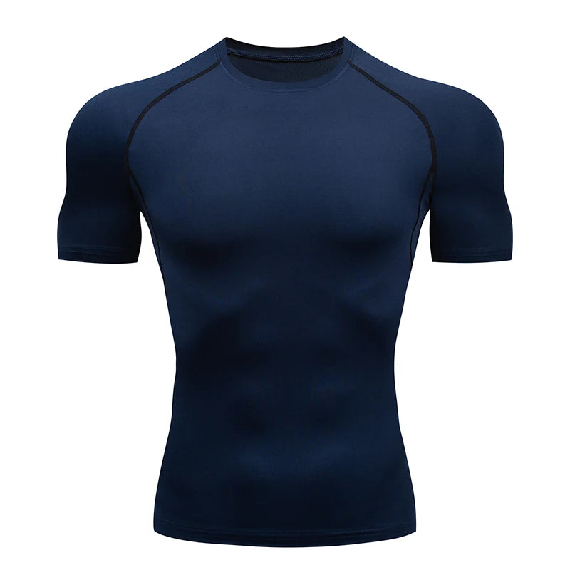 Men Running Compression T-Shirt Short Sleeve Sport Tees Gym Fitness Sweatshirt Male Jogging Tracksuit Homme Athletic Shirt Tops