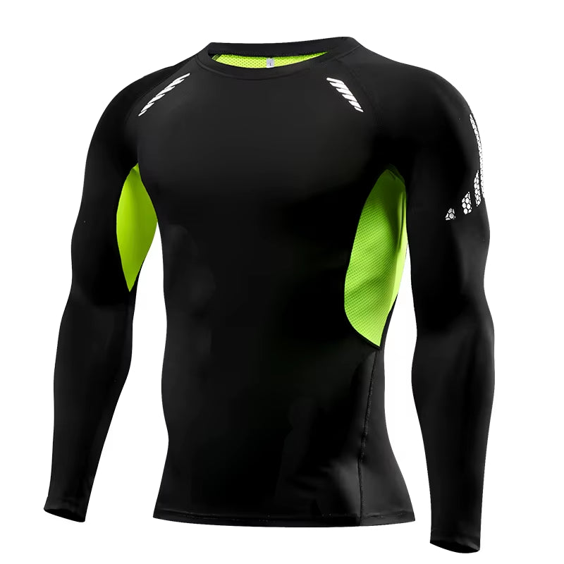 Men Compression Running T-Shirt Fitness Tight Long Sleeve Sport Shirts Training Jogging Tops Gym Sportswear Dry Fit Rashgard