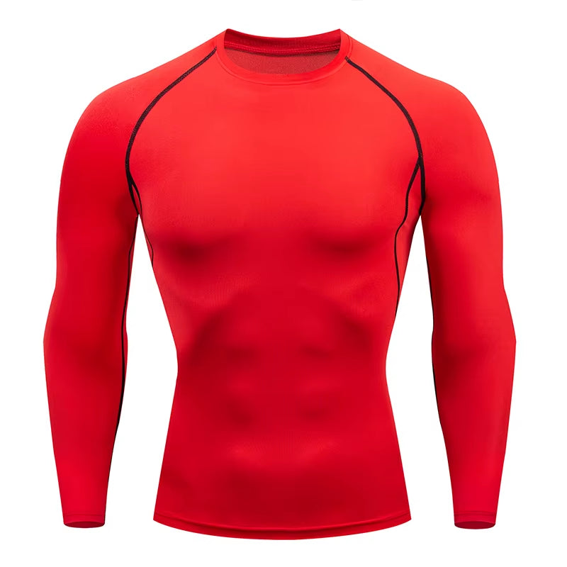 Men Compression Running T-Shirt Fitness Tight Long Sleeve Sport Shirts Training Jogging Tops Gym Sportswear Dry Fit Rashgard