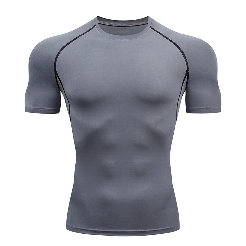Men Running Compression T-Shirt Short Sleeve Sport Tees Gym Fitness Sweatshirt Male Jogging Tracksuit Homme Athletic Shirt Tops