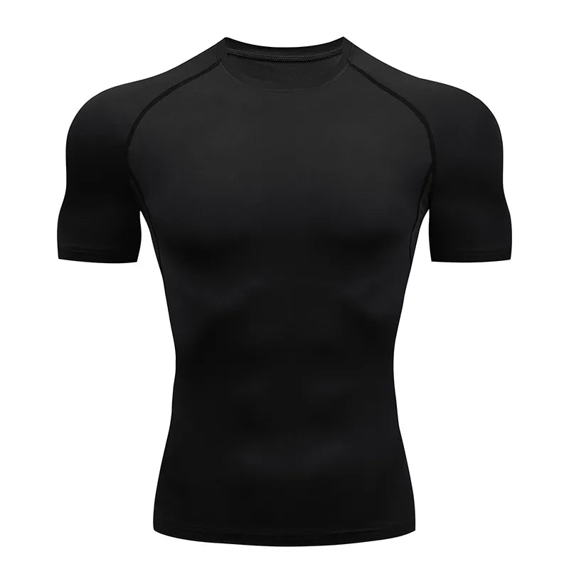 Men Running Compression T-Shirt Short Sleeve Sport Tees Gym Fitness Sweatshirt Male Jogging Tracksuit Homme Athletic Shirt Tops