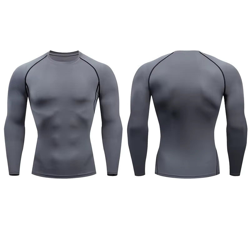 Men Compression Running T-Shirt Fitness Tight Long Sleeve Sport Shirts Training Jogging Tops Gym Sportswear Dry Fit Rashgard